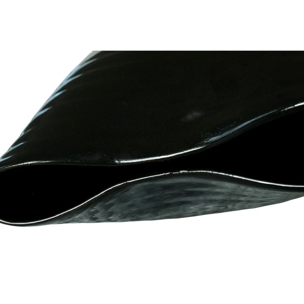 Vintage Black‎ Ceramic Vase Signed Artist 1980